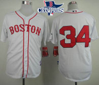 Boston Red Sox #34 David Ortiz White Cool Base 2013 World Series Champions Patch Stitched MLB Jersey
