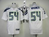 Nike Seattle Seahawks #54 Bobby Wagner White Super Bowl XLIX Men‘s Stitched NFL Elite Jersey