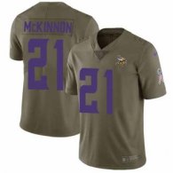 Nike Vikings -21 Jerick McKinnon Olive Stitched NFL Limited 2017 Salute To Service Jersey