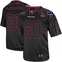 Nike Houston Texans #80 Andre Johnson Lights Out Black With 10th Patch Men's Stitched NFL Elite Jers