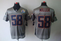 Nike Denver Broncos #58 Von Miller Grey Shadow With Hall of Fame 50th Patch Men's Stitched NFL Elite