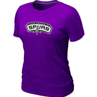 NBA San Antonio Spurs Big Tall Primary Logo Black Women T-Shirt (10)