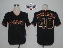 San Francisco Giants #40 Madison Bumgarner Black Cool Base W 2014 World Series Champions Patch Stitc