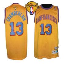 Golden State Warriors -13 Wilt Chamberlain Gold Throwback San Francisco The Finals Patch Stitched NB