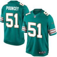 Nike Miami Dolphins #51 Mike Pouncey Aqua Green Alternate Men's Stitched NFL Elite Jersey