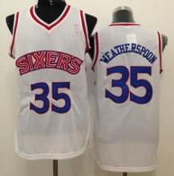Philadelphia 76ers -35 Clarence Weatherspoon White Throwback Stitched NBA Jersey