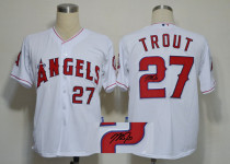 Autographed MLB Los Angeles Angels of Anaheim -27 Mike Trout White Cool Base Stitched Jersey