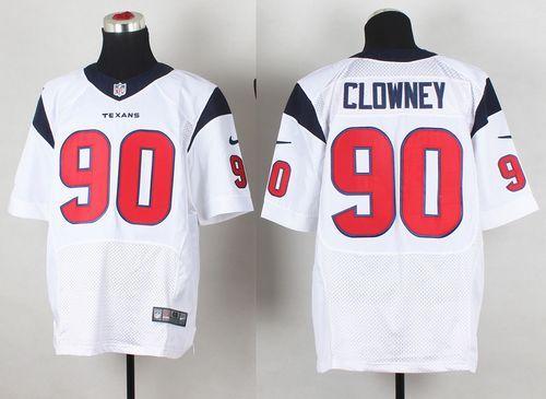Nike Houston Texans #90 Jadeveon Clowney White Men's Stitched NFL Elite Jersey
