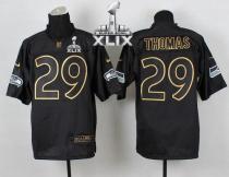 Nike Seattle Seahawks #29 Earl Thomas III Black Gold No Fashion Super Bowl XLIX Men‘s Stitched NFL E