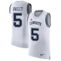 Nike Cowboys -5 Dan Bailey White Stitched NFL Limited Rush Tank Top Jersey