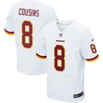 Nike Washington Redskins -8 Kirk Cousins White Men's Stitched NFL Elite Jersey