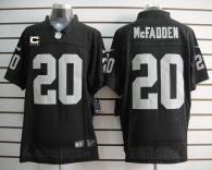 Nike Oakland Raiders #20 Darren McFadden Black Team Color With C Patch Men's Stitched NFL Elite Jers