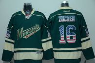 Minnesota Wild -16 Jason Zucker Green USA Flag Fashion Stitched NHL Jersey