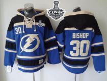 Tampa Bay Lightning -30 Ben Bishop Blue Sawyer Hooded Sweatshirt 2015 Stanley Cup Stitched NHL Jerse