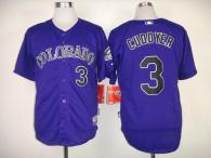 Colorado Rockies -3 Michael Cuddyer Purple Cool Base Stitched MLB Jersey