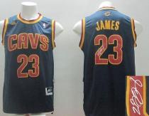 Revolution 30 Autographed Cleveland Cavaliers -23 LeBron James Navy Blue CavFanatic Stitched NBA Jer