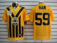 Nike Pittsburgh Steelers #59 Jack Ham Gold 1933s Throwback Men's Embroidered NFL Elite Jersey