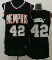 Memphis Grizzlies -42 Lorenzen Wright Black Throwback Stitched NBA Jersey