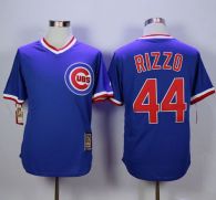 Chicago Cubs -44 Anthony Rizzo Blue Cooperstown Stitched MLB Jersey