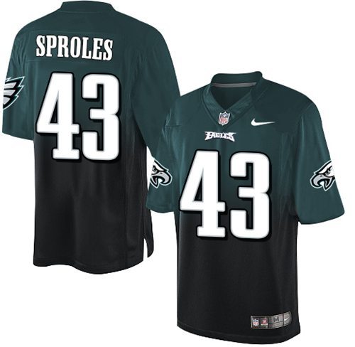 Nike Eagles -43 Darren Sproles Midnight Green Black Stitched NFL Elite Fadeaway Fashion Jersey