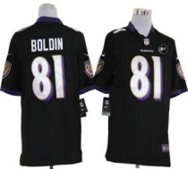 Nike Ravens -81 Anquan Boldin Black Alternate With Art Patch Men Stitched NFL Game Jersey