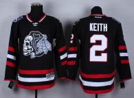Chicago Blackhawks -2 Duncan Keith Black White Skull 2014 Stadium Series Stitched NHL Jersey