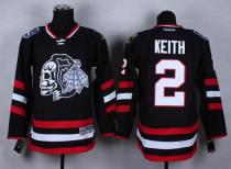 Chicago Blackhawks -2 Duncan Keith Black White Skull 2014 Stadium Series Stitched NHL Jersey