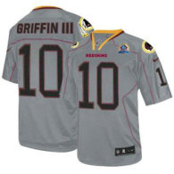 Nike Redskins -10 Robert Griffin III Lights Out Grey With Hall of Fame 50th Patch Stitched NFL Elite