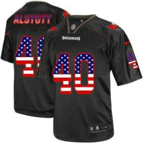 Nike Tampa Bay Buccaneers -40 Mike Alstott Black NFL Elite USA Flag Fashion Jersey