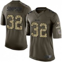 Nike Buffalo Bills -32 O J Simpson Green Stitched NFL Limited Salute To Service Jersey