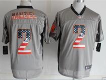 Nike Cleveland Browns -2 Johnny Manziel Grey Men's Stitched NFL Elite USA Flag Fashion Jersey