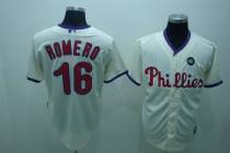 Philadelphia Phillies #16 J C Romero Stitched Cream MLB Jersey