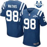 Nike Indianapolis Colts #98 Robert Mathis Royal Blue Team Color With 30TH Seasons Patch Men's Stitch