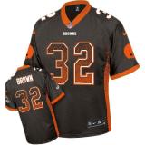 Nike Cleveland Browns -32 Jim Brown Brown Team Color Men's Stitched NFL Elite Drift Fashion Jersey