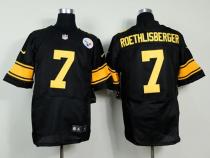 Nike Pittsburgh Steelers #7 Ben Roethlisberger Black Gold No Men's Stitched NFL Elite Jersey