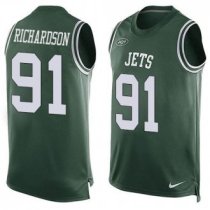 Nike New York Jets -91 Sheldon Richardson Green Team Color Stitched NFL Limited Tank Top Jersey
