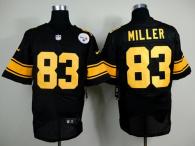 Nike Pittsburgh Steelers #83 Heath Miller Black Gold No Men's Stitched NFL Elite Jersey