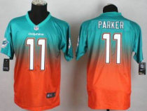 Nike Miami Dolphins -11 DeVante Parker Aqua Green Orange Stitched NFL Elite Fadeaway Fashion Jersey
