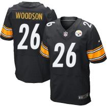 Nike Pittsburgh Steelers #26 Rod Woodson Black Team Color Men's Stitched NFL Elite Jersey
