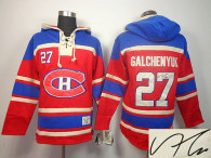 Autographed Montreal Canadiens -27 Alex Galchenyuk Jersey Team Hoodie Red Stitched NHL Jersey