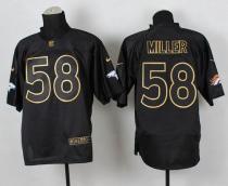 Nike Denver Broncos #58 Von Miller Black Gold No Fashion Men's Stitched NFL Elite Jersey
