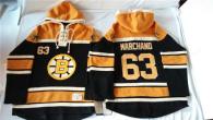 Boston Bruins -63 Brad Marchand Black Sawyer Hooded Sweatshirt Stitched NHL Jersey