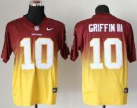 Nike Washington Redskins -10 Robert Griffin III Burgundy Red Gold Men's Stitched NFL Elite Fadeaway