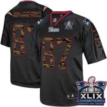 Nike New England Patriots -87 Rob Gronkowski Black Super Bowl XLIX Champions Patch Mens Stitched NFL