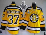 Boston Bruins Stanley Cup Finals Patch -37 Patrice Bergeron Stitched Winter Classic Yellow NHL Jerse