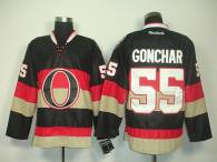 Ottawa Senators -55 Sergei Gonchar Black Third Stitched NHL Jersey