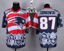 Nike New England Patriots -87 Rob Gronkowski Navy Blue Super Bowl XLIX Mens Stitched NFL Elite Noble