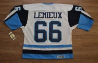 Pittsburgh Penguins -66 Mario Lemieux Stitched White Blue CCM Throwback NHL Jersey