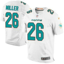 Nike Miami Dolphins -26 Lamar Miller White NFL New Elite Jersey