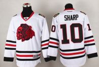 Chicago Blackhawks -10 Patrick Sharp White Red Skull Stitched NHL Jersey